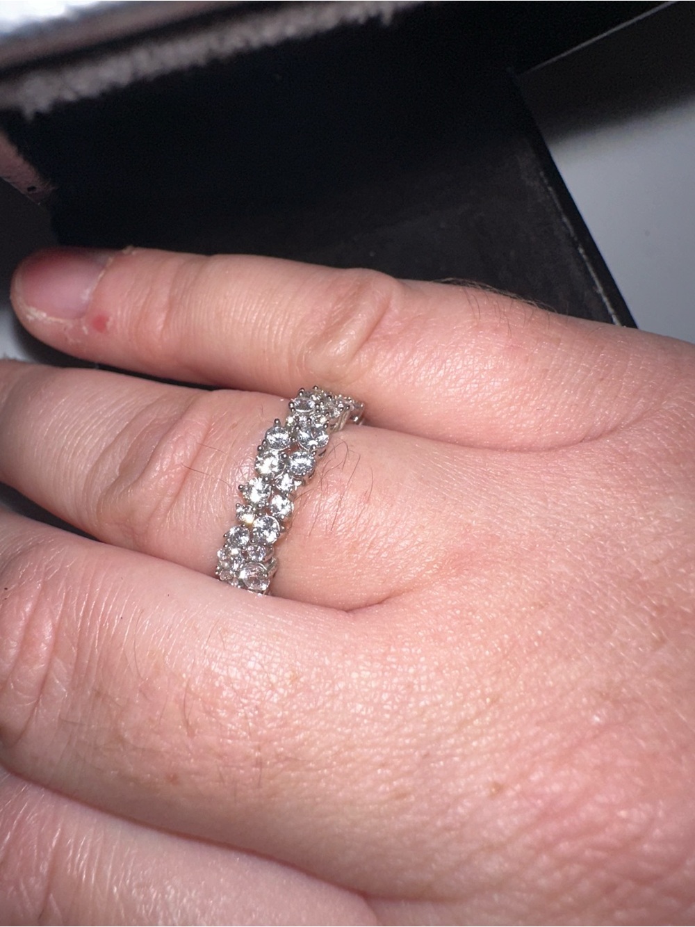 Sparkling Silver Crystal Eternity Band - Women Jewelry